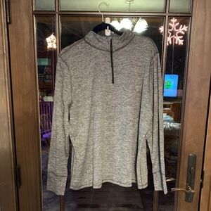Ideology Heathered Gray 1/4 Zip Activewear Top
